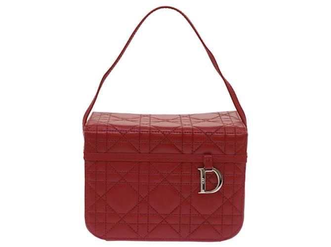 Dior Cannage Lady Red Leather  ref.1317486