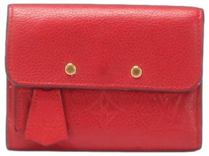 Louis Vuitton Monogram Empreinte Pont Neuf Compact Wallet Red Pony-style calfskin  ref.1317530