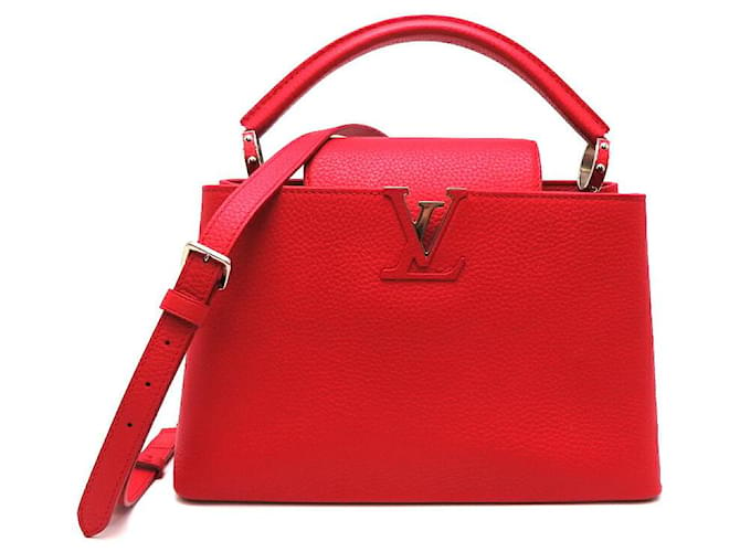 Louis Vuitton Taurillon Capucines PM Red Pony-style calfskin  ref.1317547