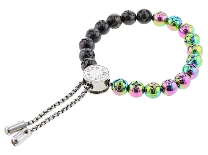 Louis Vuitton Armband mit mehrfarbigen Perlen und Monogramm Schwarz  ref.1317554