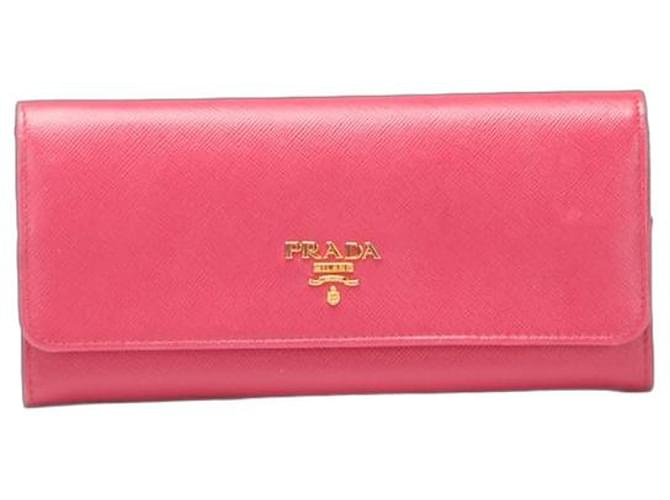 Prada Bifold-Tasche aus Saffiano-Leder Pink Kalbähnliches Kalb  ref.1317562
