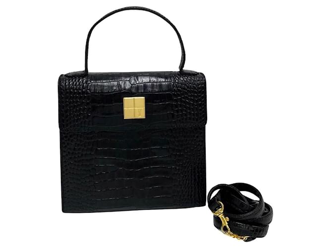 Yves Saint Laurent Leather Top Handle Handbag Black Pony-style calfskin  ref.1317567