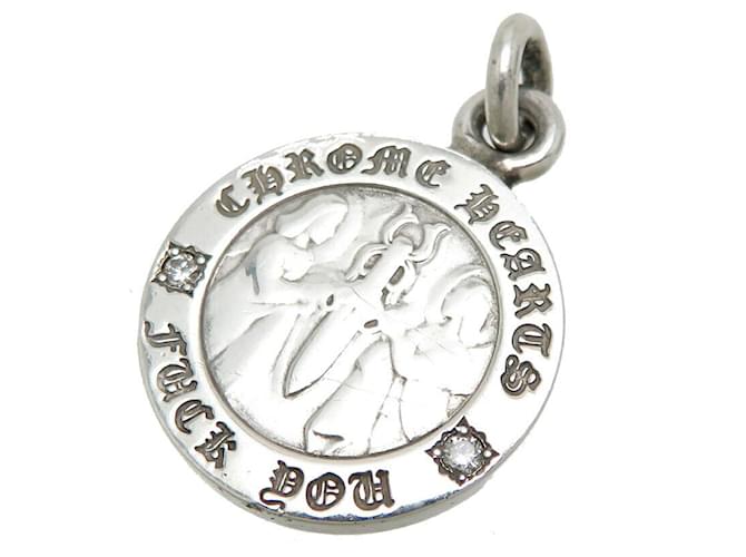 Chrome Hearts Angel Medallion Pendant Silvery Silver  ref.1317581