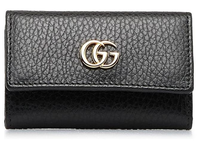 Gucci GG Marmont Leather Key Case Black Pony-style calfskin  ref.1317591
