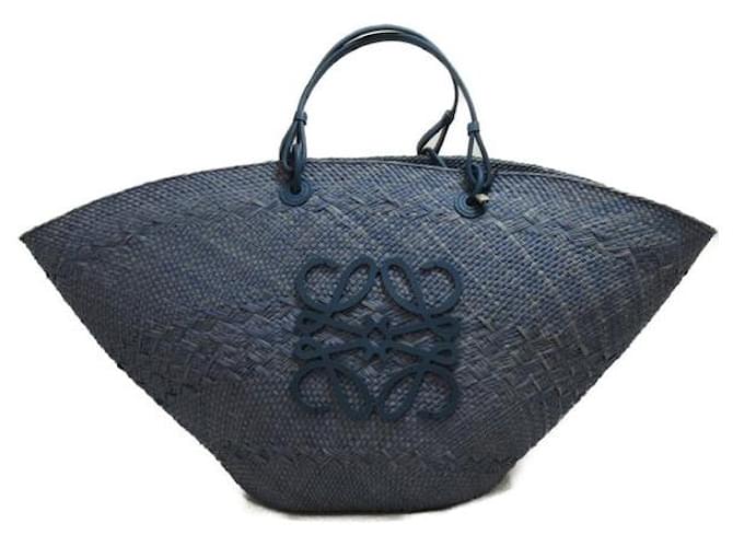 Loewe Raffia Basket Handbag Blue  ref.1317637