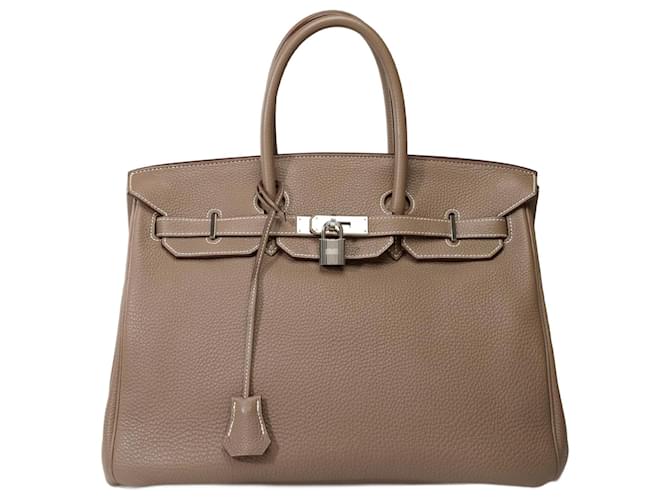 Hermès HERMES BIRKIN BAG 35 in Etoupe Leather - 101789 Taupe  ref.1317719