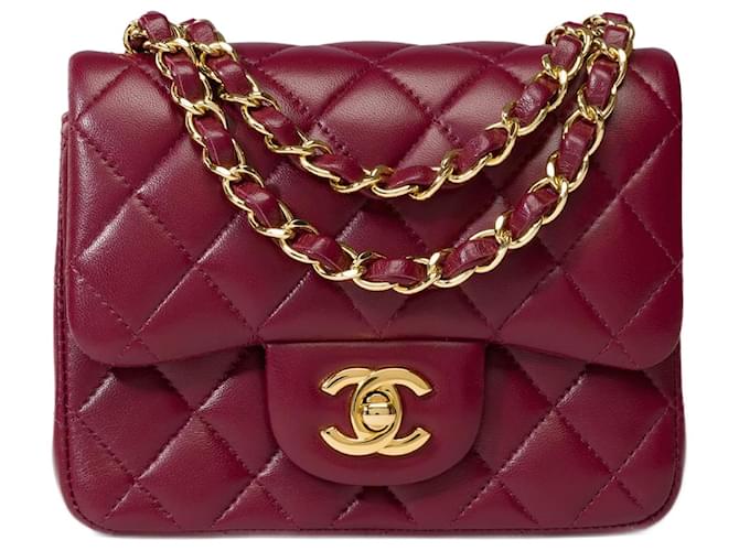Sac Chanel Timeless/Classic in Burgundy Leather - 101810 Dark red  ref.1317720