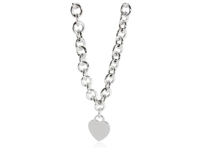 TIFFANY & CO. Colar com etiqueta de coração em prata esterlina  ref.1317731