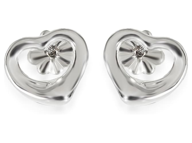 Tiffany & Co Elsa Peretti Boucle d'oreille à tige en forme de cœur ouvert en argent sterling  ref.1317734