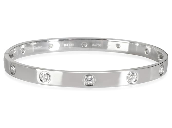 Bracelet Love Cartier avec diamants 18K or blanc 0.96 ctw  ref.1317735