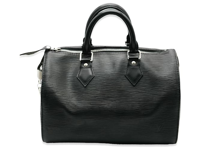Louis Vuitton Black Epi Speedy 25 Cuir Noir  ref.1317760