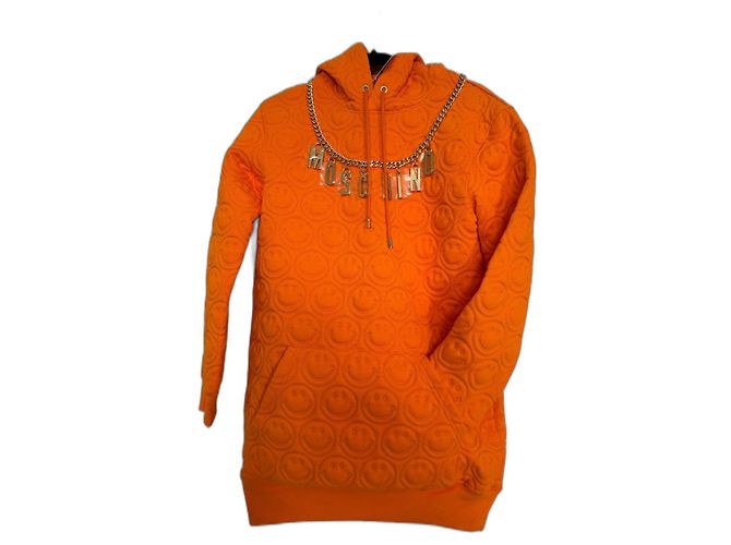 Felpa con cappuccio Moschino Arancione in cotone