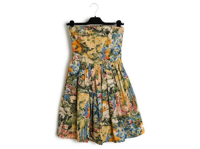 Red Valentino Valentino Red FR34/36 Floral Bustier Dress Multiple colors Cotton  ref.1317789