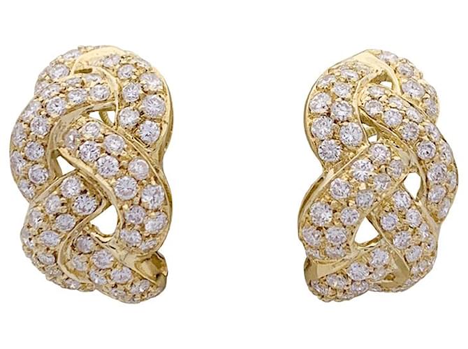inconnue Earrings, Yellow gold “braid”, diamants. Diamond  ref.1317802