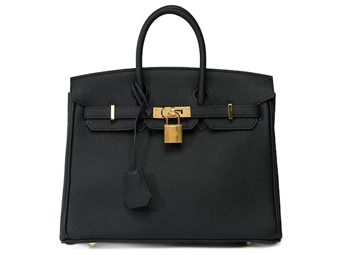 Hermès HERMES BIRKIN BAG 25 in black leather - 101799  ref.1317841