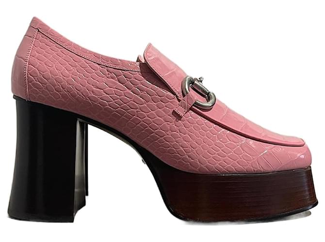 GUCCI  Flats T.it 41 leather Pink  ref.1317845