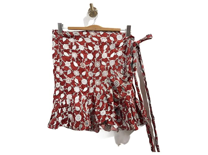 ISABEL MARANT ETOILE  Skirts T.International S Linen Red  ref.1317854