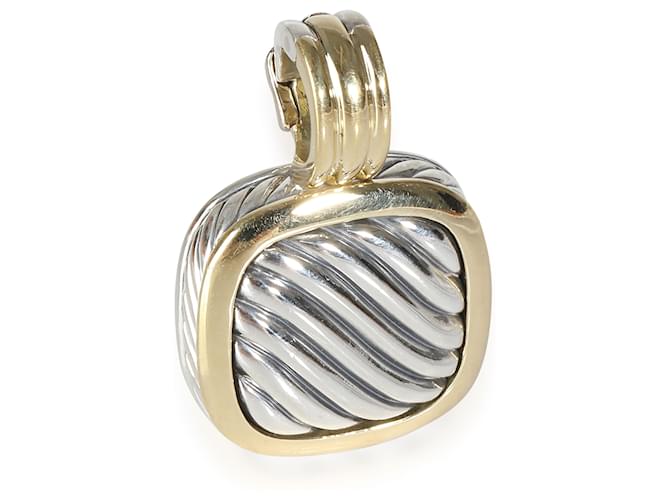 David Yurman Sculpted Cable Enhancer Pendant in 18k yellow gold/sterling silver Silvery Metallic Metal  ref.1317939