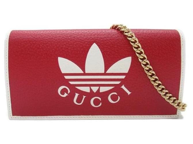 Portafoglio Gucci Gucci x Adidas con borsa a tracolla in pelle con catena 621892 In ottime condizioni  ref.1317985