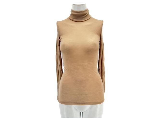 Autre Marque NON SIGNE / UNSIGNED  Tops T.International S Wool Camel  ref.1318080