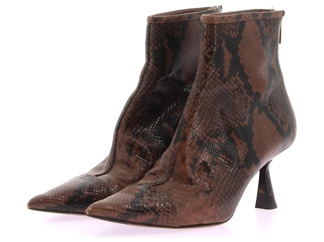 JIMMY CHOO  Ankle boots T.eu 37 Exotic leathers Brown  ref.1318088