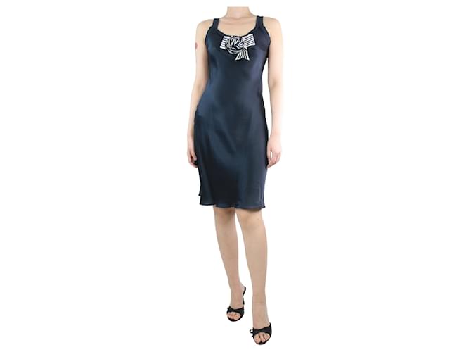 Lanvin Navy blue silk slip dress - size UK 8  ref.1318131