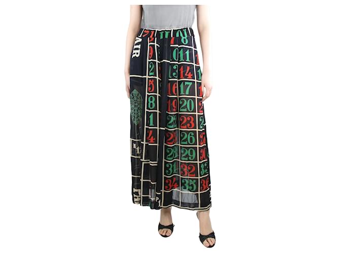 Moschino Multicoloured wide-leg printed sheer trousers - size UK 10 Multiple colors Rayon  ref.1318145