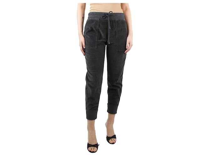 Autre Marque Grey elasticated waist cuffed corduroy trousers - size M Cotton  ref.1318148