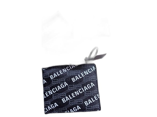 Balenciaga Monogramm Canvas Geldbörse Schwarz Weiß