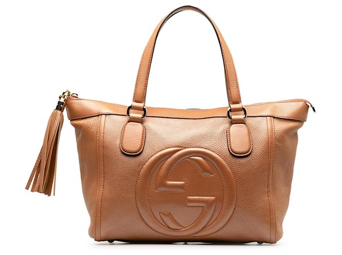 Gucci Brown Small Soho Working Satchel Leather Pony-style calfskin  ref.1318187