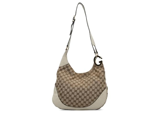 Gucci Brown GG Canvas Charlotte Crossbody White Beige Leather Cloth Pony-style calfskin Cloth  ref.1318189
