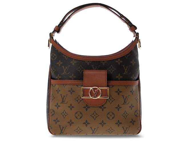 Louis Vuitton Brown Monogram Reverse Dauphine Hobo PM Leather Cloth  ref.1318190