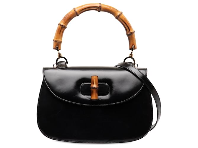 Gucci Black Bamboo Night Leather Pony-style calfskin  ref.1318218