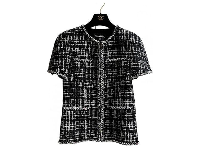 Chanel Iconica giacca nera in tweed primaverile del 2019 Nero  ref.1318225