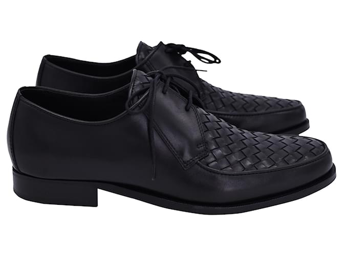 Bottega Veneta Intrecciato Derby Shoes in Black Leather  ref.1318240