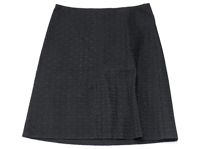 Theory Textured A-Line Skirt in Black Cotton  ref.1318243
