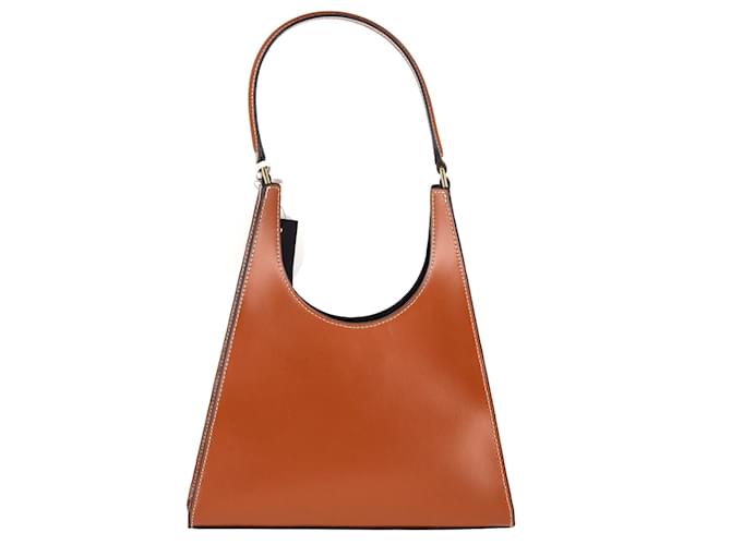 Staud Rey Shoulder Bag in Tan Leather Brown Beige  ref.1318249