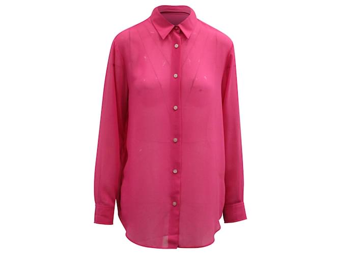 Acne Studios Sheer Button Down Shirt in Pink Polyester  ref.1318253