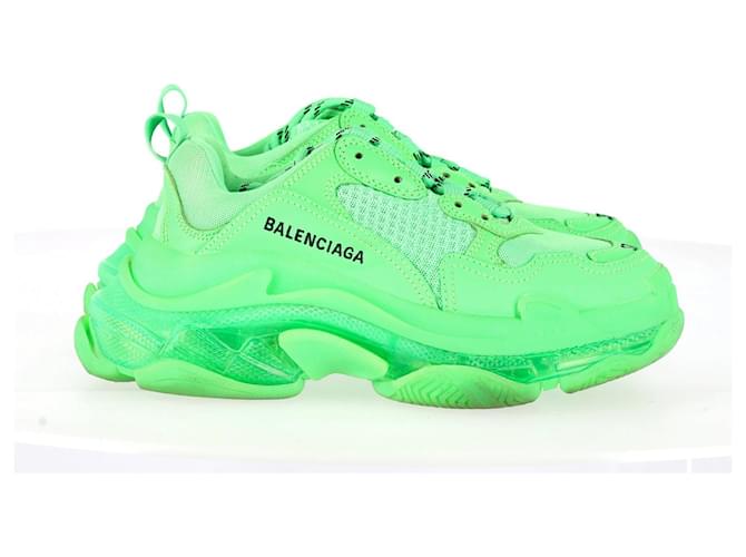 Balenciaga Triple S Sneakers in Neon Green Polyester  ref.1318278