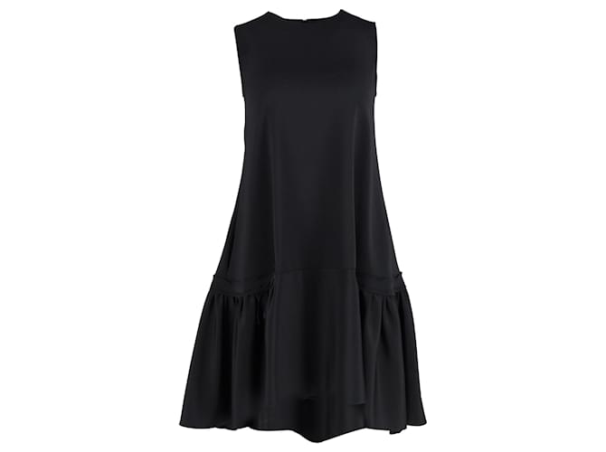 Victoria Beckham Ruffle-Hem Poplin Dress in Black Polyester  ref.1318285