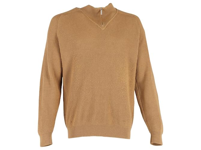 Ermenegildo Zegna Zegna Half Zip Sweater in Brown Wool  ref.1318287