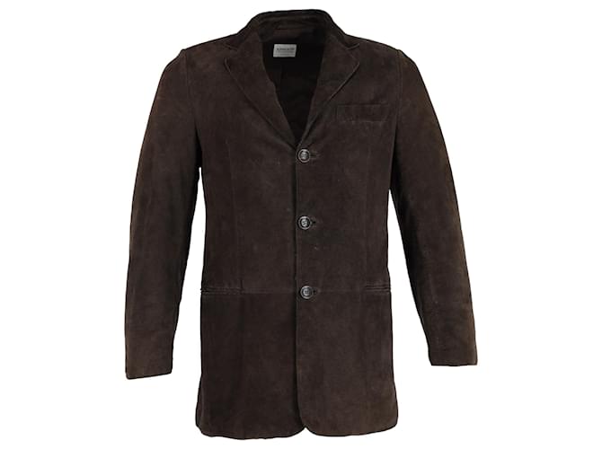 Giorgio Armani Armani  Collezioini Single-Breasted Jacket in Brown Suede  ref.1318290
