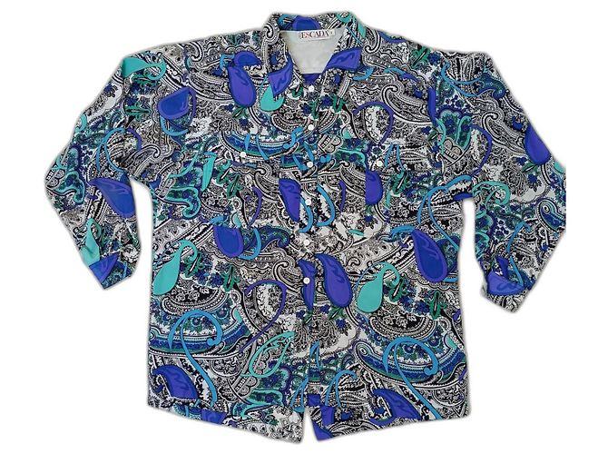 Blusa de paisley Escada dos anos oitenta Multicor