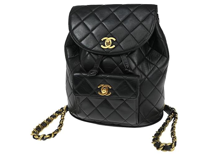 Chanel Duma Black Leather  ref.1318342