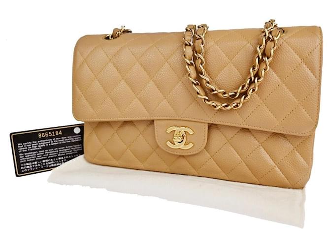 Classique Chanel Timeless Cuir Beige  ref.1318358