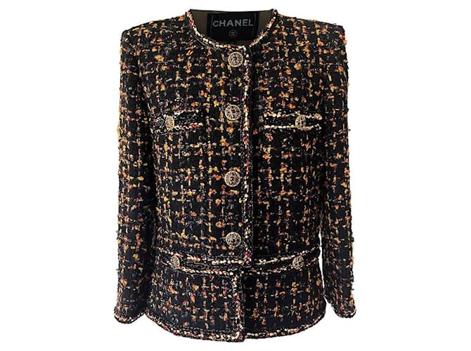 Chanel Nueva chaqueta de tweed negra más buscada de 2019 Multicolor  ref.1318360