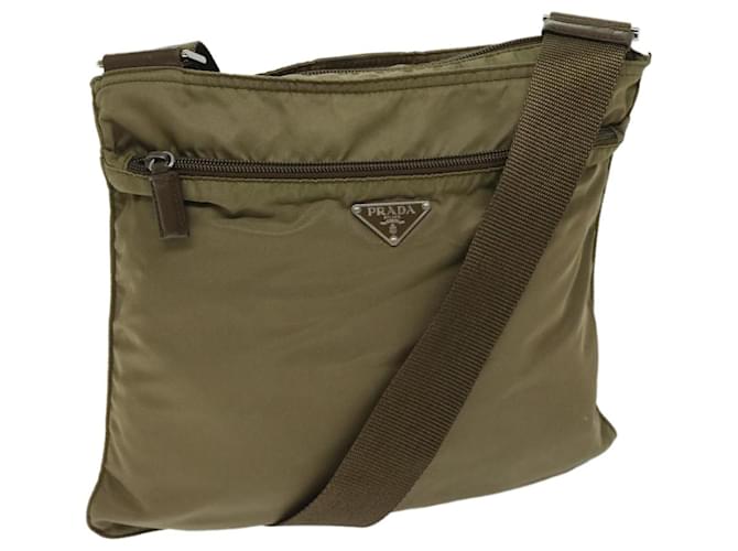 PRADA Shoulder Bag Nylon Khaki Auth 69137  ref.1318369