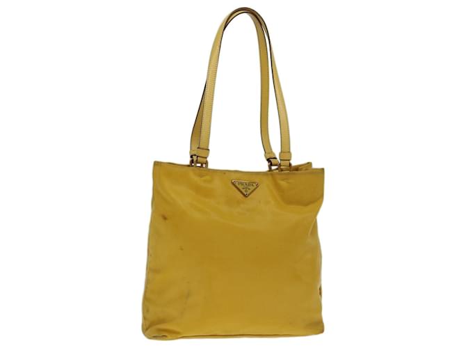 PRADA Hand Bag Nylon Yellow Auth 69651  ref.1318383