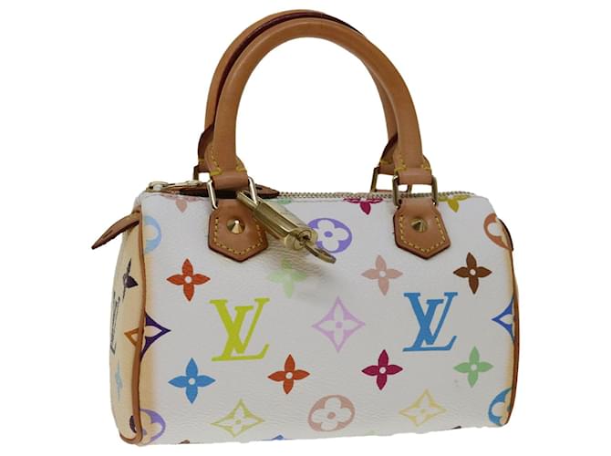 LOUIS VUITTON Mini borsa a mano Speedy multicolore con monogramma Bianco M92645 auth 68907UN  ref.1318411