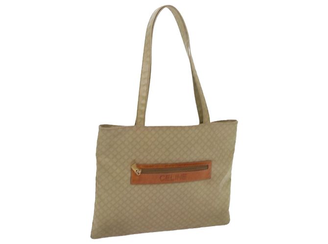 Céline CELINE Macadam Canvas Einkaufstasche Beige Auth bs12760